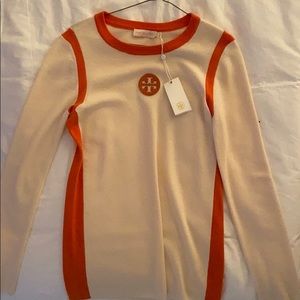 Cream and orange size M Tory Burch sweater